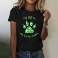 thumbnail image 1 of Aayomet St Patrick's Day Blouses for Women Fashion 2023 Womens Tops Hide Belly Tunic 2023 Summer Short Sleeve T Shirts Cute Flowy Henley Tshirt Casual Dressy Blouses for Leggings,Black XXL, 1 of 3