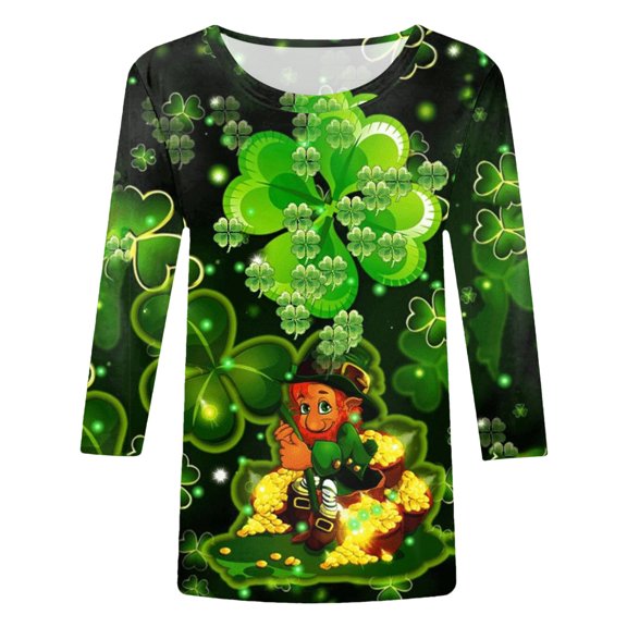 Aayomet St Patrick's Day Gym Shirts For Women Plus Size Tops Short Sleeve Leopard Print Colorblock Animal Shirts,J XXL