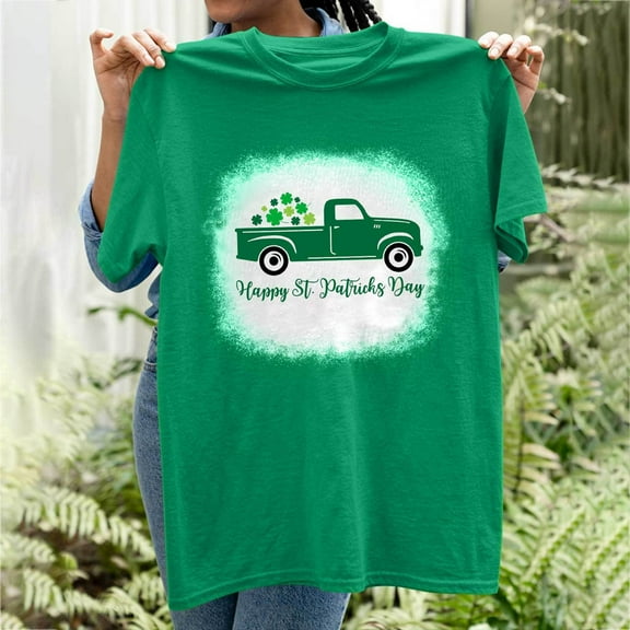 Aayomet St Patrick's Day Ladies Tops And Blouses Womens Summer Shirts V Neck Criss Cross Cold Shoulder Tops Blouse,G M