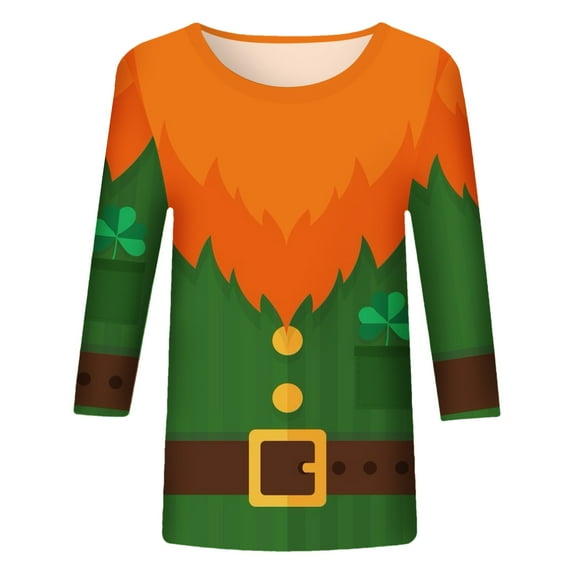 Aayomet St Patrick's Day Oversized T Shirts For Women Women's Tee Shirt, Classic Crewneck Tee Shirt, Cotton Crewneck Tee Shirt for Women,Orange XL