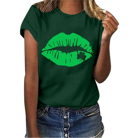 Aayomet St Patrick's Day Plus Size Tops For Women Womens Nashville Tshirt Tennessee Country Concert Graphic Tees Guitar Wings Rock and Roll T Shirts for Women,Army Green M