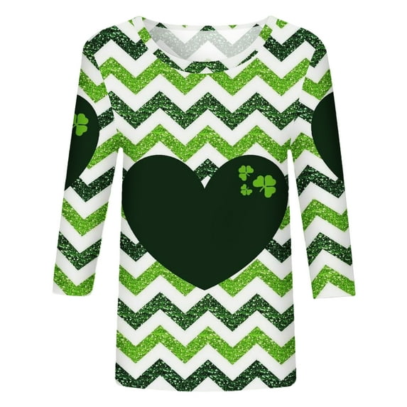 Aayomet St Patrick's Day Short Sleeve Shirts For Women Women's Short Sleeve Round Neck Oversized Shirt Graphic Tee Loose Casual Tshirt Tops,Green XL