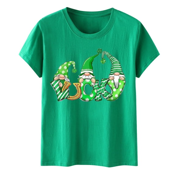 Aayomet St Patrick's Day Sparkly Tops For Women Summer Tops for Women V Neck Short Sleeve T Shirt Loose Fit Ruffle Peplum Tops ,Green M
