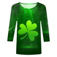 thumbnail image 1 of Aayomet St Patrick's Day Summer Tops For Women Women Long/Short Sleeve V Neck Curved Hem Tunic Tops T Shirts,P XL, 1 of 3