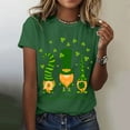 thumbnail image 1 of Aayomet St Patrick's Day Summer Tops For Women Women's Relaxed-Fit Short-Sleeve Scoopneck Swing Tee,Green S, 1 of 5