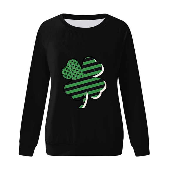Aayomet St Patrick's Day Sweatshirt For Women Women's Sweaters Oversized Pullover Sweatshirts Crew Neck Balloon Fashion Casual Tops,Black M