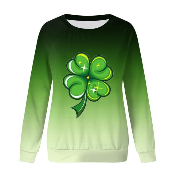 Aayomet St Patrick's Day Women'S Fashion Hoodies & Sweatshirts Womens Crewneck Sweatshirt Long Sleeve Raglan Letter Print Terry Casual Cute Pullover Top,Mint Green L