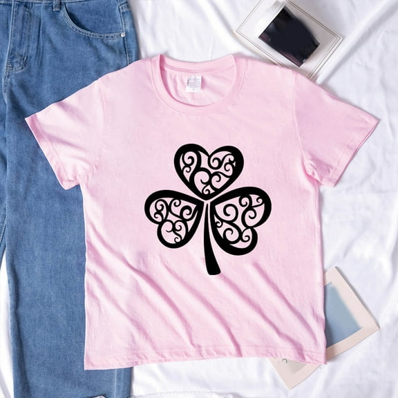 Aayomet St Patrick's Day Womens Plus Size Tops Women's Plus Size Tops Short Sleeve Criss Cross V Neck T-Shirt,Pink XXL