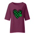 thumbnail image 1 of Aayomet St Patrick's Day Womens Tops Women's Standard-Fit Short-Sleeve Long-Line Scoopneck T-Shirt,Purple M, 1 of 4