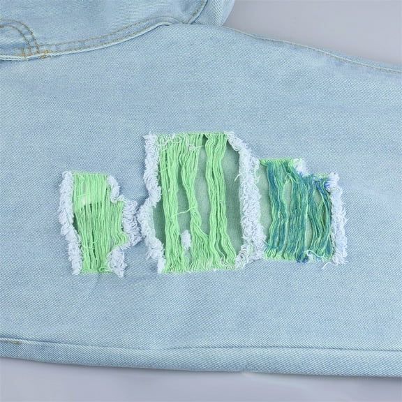 Aayomet Straight Leg Jeans For Women Women's Casual Loose Ripped Denim Pants Distressed Wide Leg Jeans,Dark Blue S