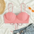 thumbnail image 1 of Aayomet Strappy Seashell Bikini Top Push Up Bathing Suit Tops For Women With Underwire Swimsuit Tops Womens Swim Top with Shorts,Pink XL, 1 of 3