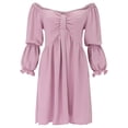 thumbnail image 1 of Aayomet Summer Dress Women's Casual Off The Shoulder Flowy Mini Dresses with Puff Sleeves Summer Beach Sundress,Pink XXL, 1 of 5