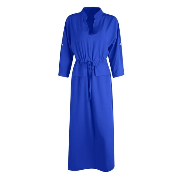 Aayomet Summer Dress Women's Long Sleeve V Neck Ruched Bodycon Wrap Club Mini Dress,Blue S