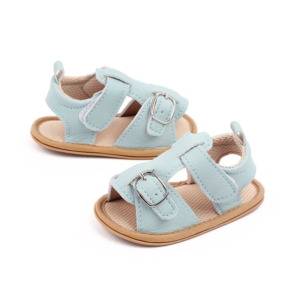 Aayomet Summer Soft Solid Baby Anti Slip Bow Girls Shoes Crib Baby Shoes Toddle Baby Shoes Toddler Sandals Size 4 Boy,Blue 4