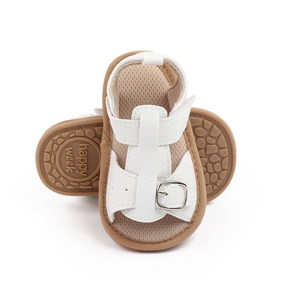 Aayomet Summer Soft Solid Baby Anti Slip Bow Girls Shoes Crib Baby Shoes Toddle Baby Shoes Toddler Sandals Size 4 Boy,White 4