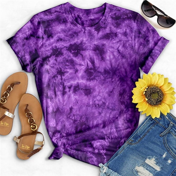 Aayomet Summer Tops For Women Womens Plus Size Tops Summer Short Sleeve V Neck Criss Cross T-Shirts Tunic Casual Loose Soft Tee Shirts,Purple XXL