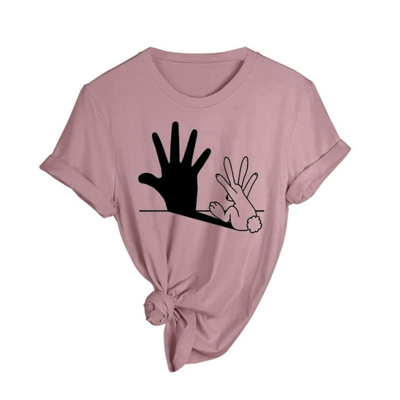 Aayomet Summer Tops For Women Womens Tops Casual V Neck Ruffle Sleeve T Shirts Loose Fit Peplum Tops,Pink L