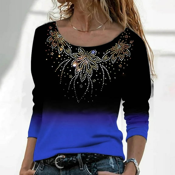 Aayomet Summer Tops Women's Crew Neck Ruffle Lantern Sleeve Causal Tunic Shirts Tops Blouse with Smocked Cuffs,Blue M