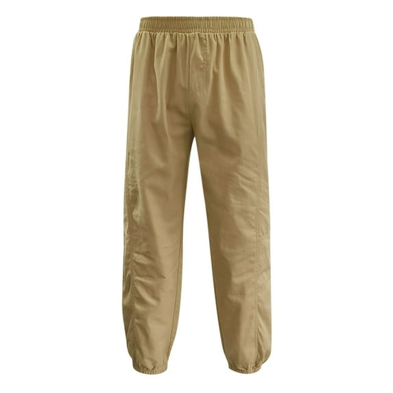 Aayomet Sweat Pants Men's Joggers Sweatpants Gym Training Workout Pants Slim Fit with Zipper Pockets,Khaki L