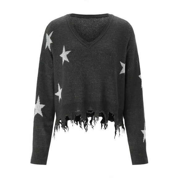 Aayomet Sweater Cardigan Women Womens Knitted Deep V-Neck Long Sleeve Wrap Front Loose Sweater Pullover Jumper Tops,Dark Gray S