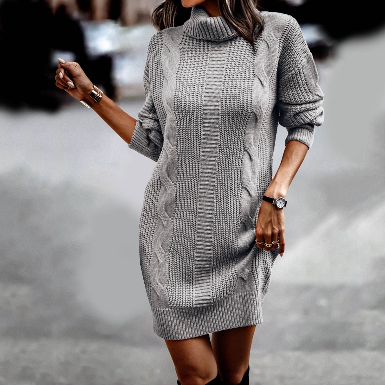 Aayomet Sweater Dress Long Women's Sweater Dress Turtleneck Aayomet Sweater Dress Long Women's Sweater Dress Turtleneck