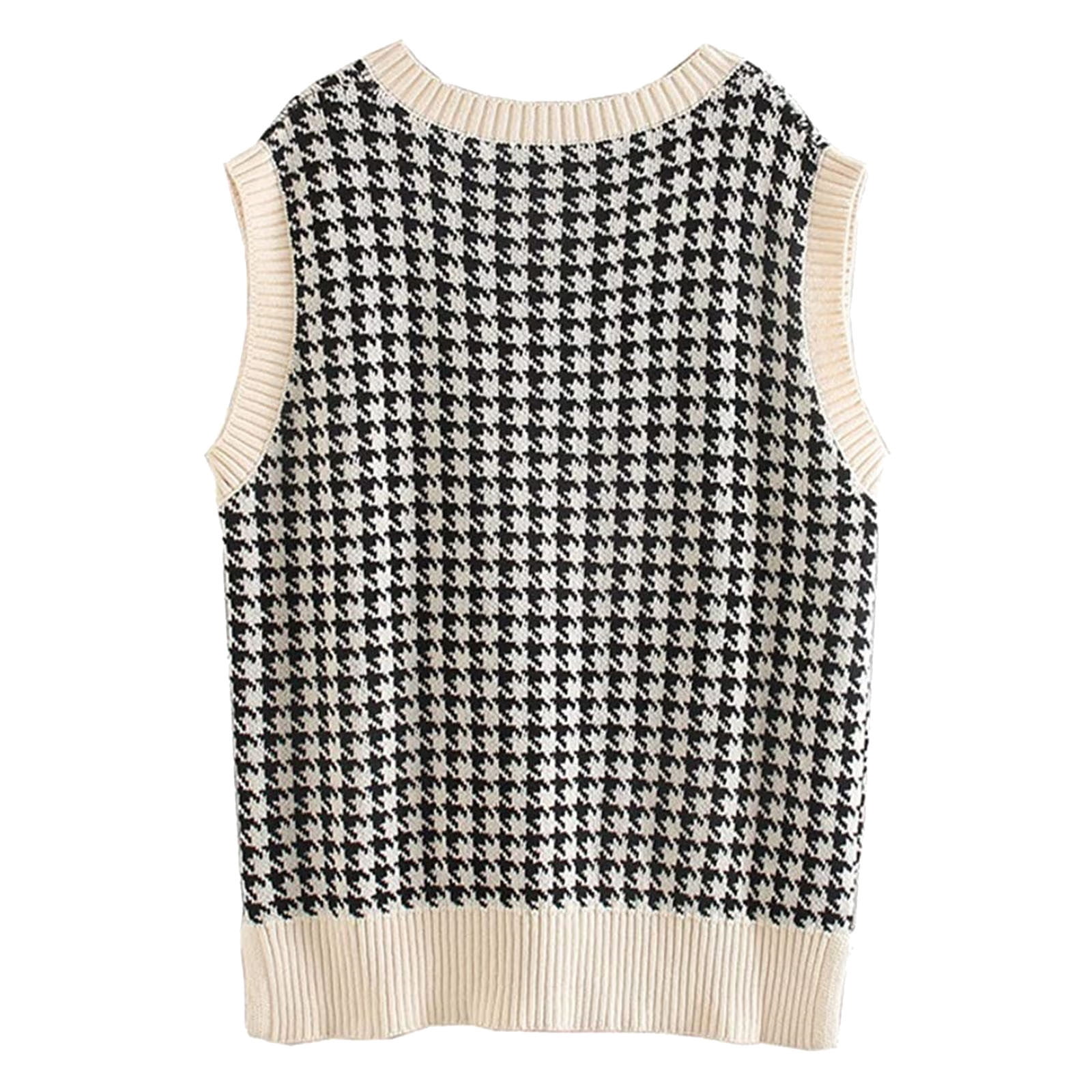 Aayomet Sweater Vest for Women V Neck Ribbed Knit Split Pullover ...