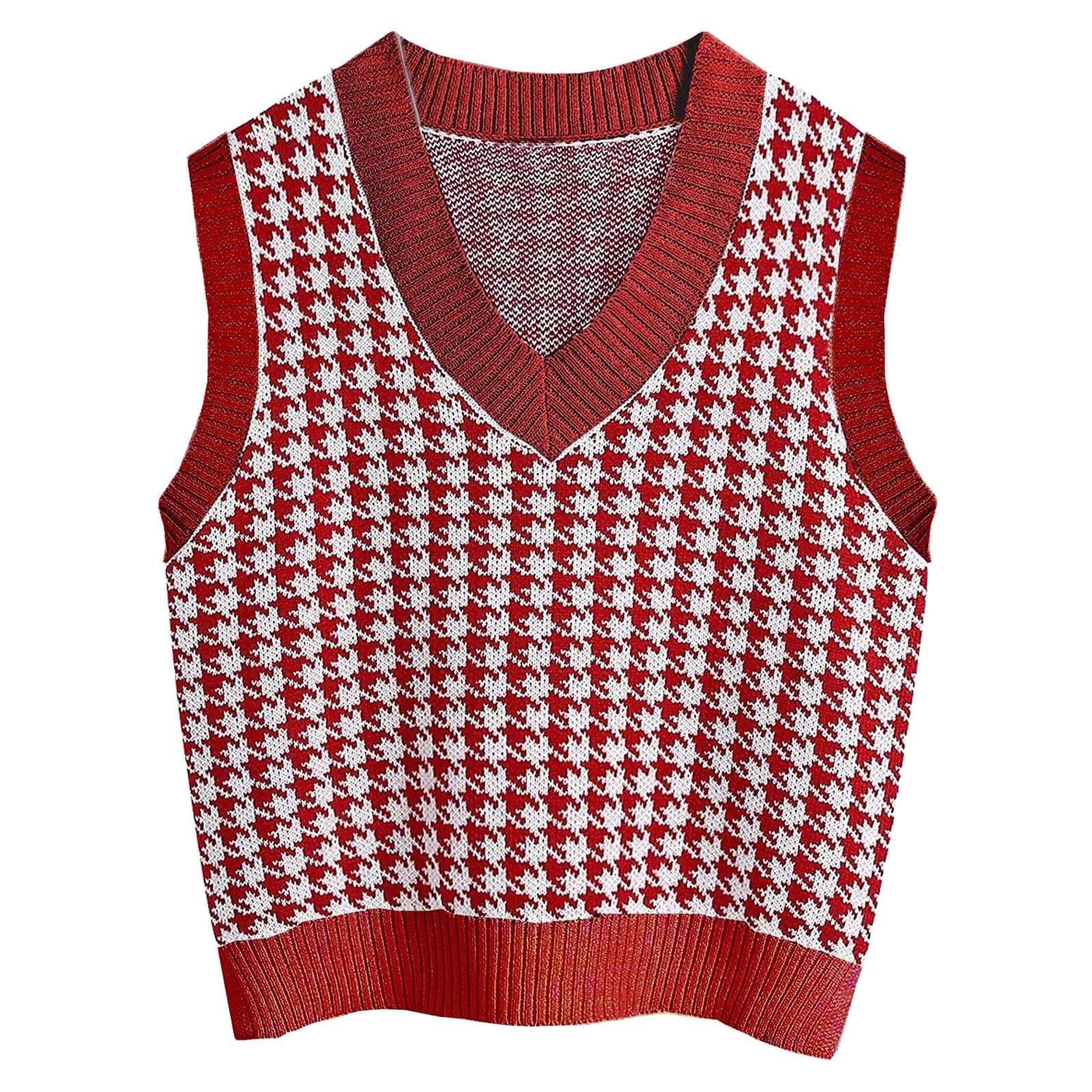 Aayomet Sweater Vest for Women V Neck Ribbed Knit Split Pullover ...
