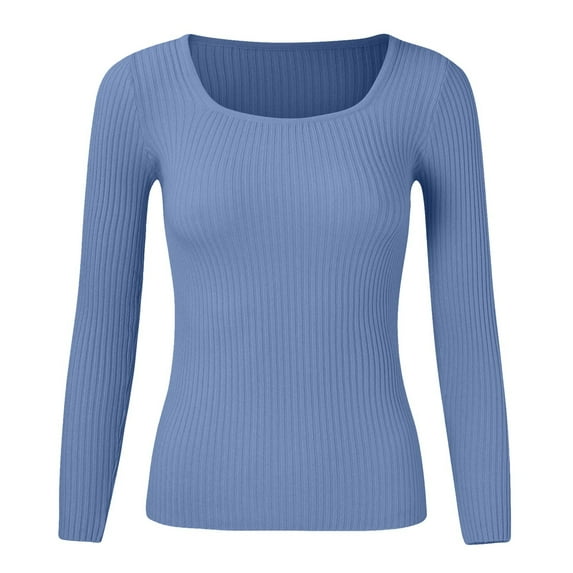 Aayomet Sweaters For Women Boat Neck Batwing Sleeves Dolman Knitted Sweaters and Pullovers Tops for Women,Blue L