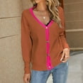 thumbnail image 1 of Aayomet Sweaters For Women Women's Long Cardigans Button Down High Low Solid Knit Loose Cardigans with Pockets,Brown L, 1 of 5