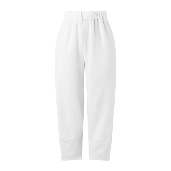 Aayomet Sweatpants for Men Big And Tall Pockets Elastic Waist Pants Long Trousers (White, L)