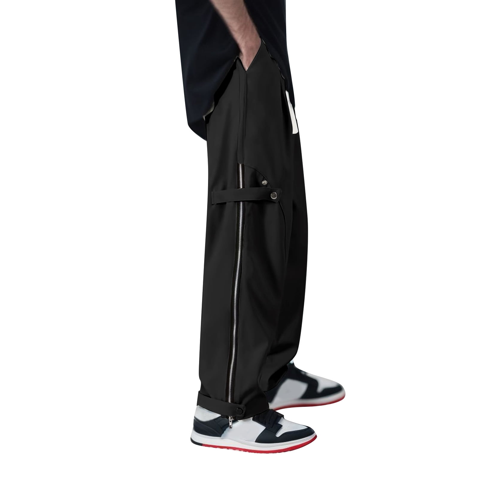 Aayomet Sweatpants for Men Jogger Side Zipper Buckle Full Open Sports