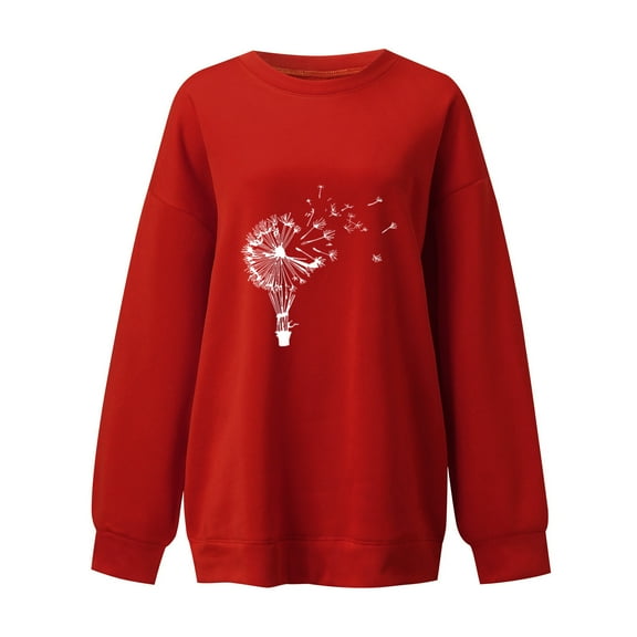 "Aayomet Sweatshirt For Women Hoodies Trendy Women's Pumpkin Sweatshirts Long Sleeve Crewneck Casual Loose Pullover Tops,Red S"