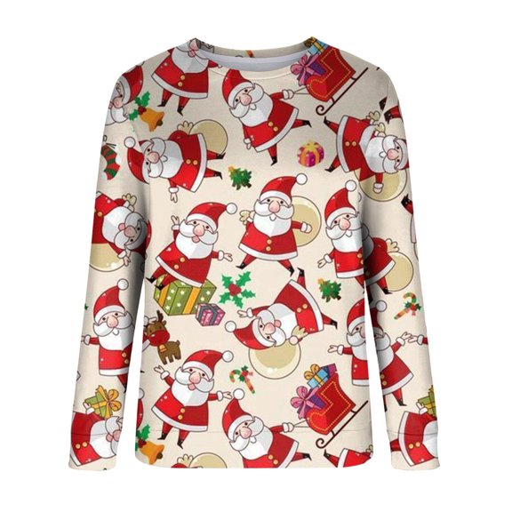 Aayomet Sweatshirt For Women Trendy Women's Casual Crew Neck Sweatshirts Long Sleeve Solid Tunic Tops Loose Pullovers,Beige S-XXL