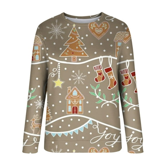 Aayomet Sweatshirt For Women Trendy Womens Casual Crewneck Sweatshirts Long Sleeve Cute Tunic Tops Loose Fitting Pullovers,Beige S-XXL