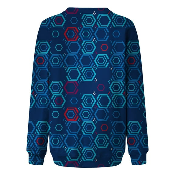 Aayomet Sweatshirt For Women Womens Casual Tie Dye Loose Pullover Sweatshirt Long Sleeve Crewneck Tops,Blue S-XXL