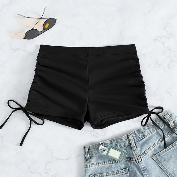 Aayomet Swim Shorts Women Boyshort Swim Bottoms Bathing Suit Bottoms Swimsuit Board Shorts Women's Bathing Suit Bottoms,Black Medium