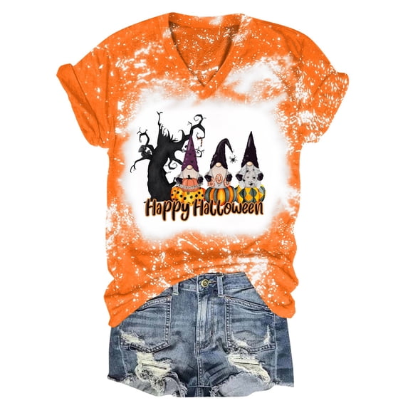 Aayomet T Shirts For Women Printed Short Sleeve Tshirts,Womens Summer Crewneck Graphic Tee Shirt Blouse Tops,Orange M