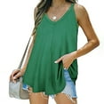 thumbnail image 1 of Aayomet Tank Top For Women Tank Tops for Women Summer Trendy V Neck Sleeveless Tee Shirts Women Casual Tee,Green XL, 1 of 5