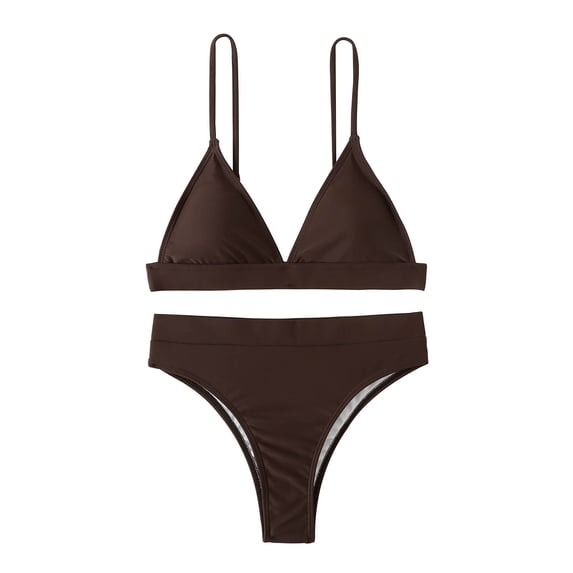 Aayomet Thong Bikini Swimsuit For Women Set Women Beachwear Swimwear Bikini Push-Up Bandage Brazilian Bandeau Swimsuit Swimwears,Brown S
