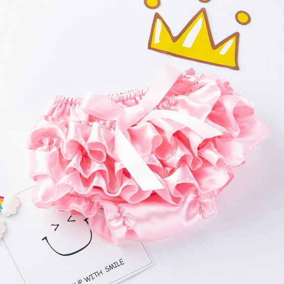 Aayomet Toddler Baby Girl Bowknot Ruffle Nappy Underwear Panty New Born Girl Baby Gift,Pink Small