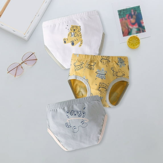 Aayomet Toddler Big Kids Underwear Pants Soft Underpants Briefs Cartoon Dinosaur Print Pants Head Boys Cotton (Q, 7-8 Years)