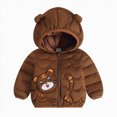 thumbnail image 1 of Aayomet Toddler Coats Bear-Ear Print Hooded Puffer Jacket for Baby Zip-Up Winter Coat (Khaki,4-5 Years), 1 of 7