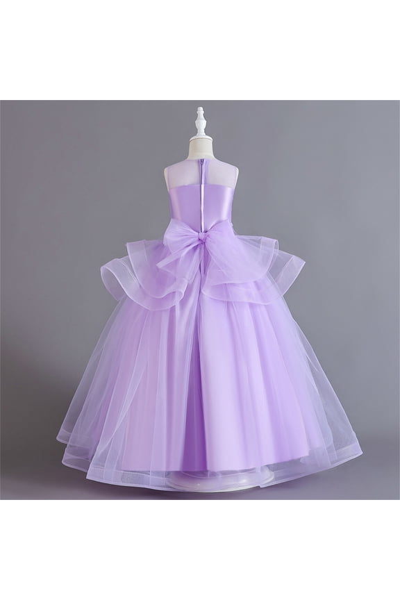 Toddler Dress Girls Dress Long Sleeve A Line Twirly Skater Loose Casual/Party Dresses with Pocket,Purple 5-6 Years