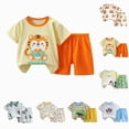 thumbnail image 1 of Aayomet Toddler Dressy Outfit Sets Toddler Baby Boy Clothes 4t 5t 6t Cute Short Sleeve T Shirt Tops Shorts Clothes Sets Baby Boy Outfits, 1 of 3