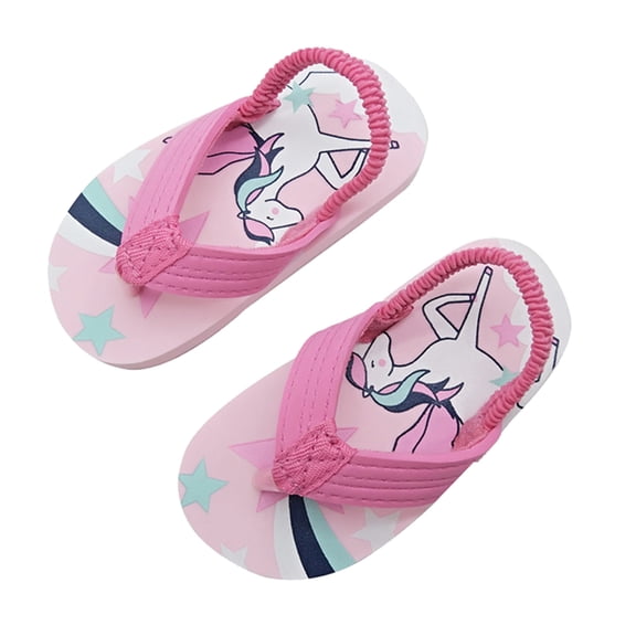 Aayomet Toddler Eva Elastic Beach Shoes Girls Shoes Strap Flops Boys Flip For Kids Sandals With Cute Toddler Girl Sandals,Hot Pink 7