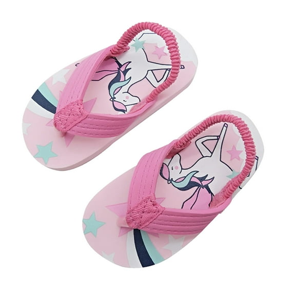 Aayomet Toddler Eva Elastic Beach Shoes Girls Shoes Strap Flops Boys Flip For Kids Sandals With Cute Toddler Girl Sandals,Hot Pink 8.5