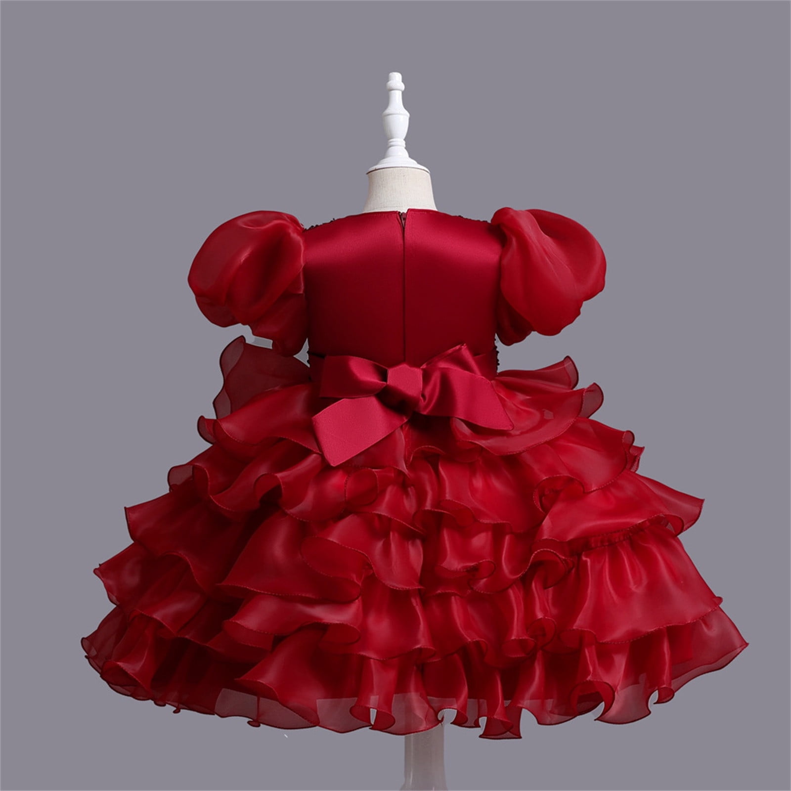 Kid's Party Wear Dress - Cute Fashion Kids Girls Baby Princess Popcorn Net  Party Wear Flower Dresses Clothes 3 Months to 7 Years Material Composition:  Net Material: Popcorn Net (This Soft Dress
