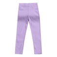 thumbnail image 1 of Aayomet Toddler Girl Leggings Toddler and Baby Girl Stretchy Pants with Ruffle Fleece Pants and Leggings (Purple,4-5 Years), 1 of 5