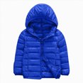 thumbnail image 1 of Aayomet Toddler Jacket Kids Girls Boys Lightweight Hooded Puffer Jacket Zip-Up Coat (Blue,2-3 Years), 1 of 4