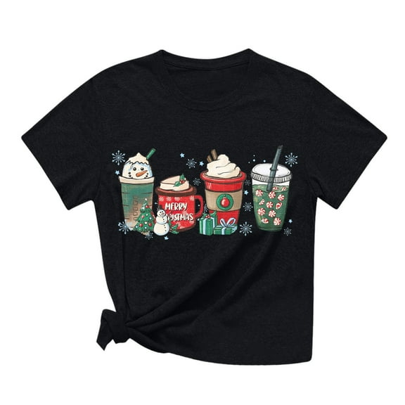 Aayomet Tops For Women Casual Fall Women's Leopard Print Tops Short Sleeve Round Neck Casual Loose T Shirt,Black M